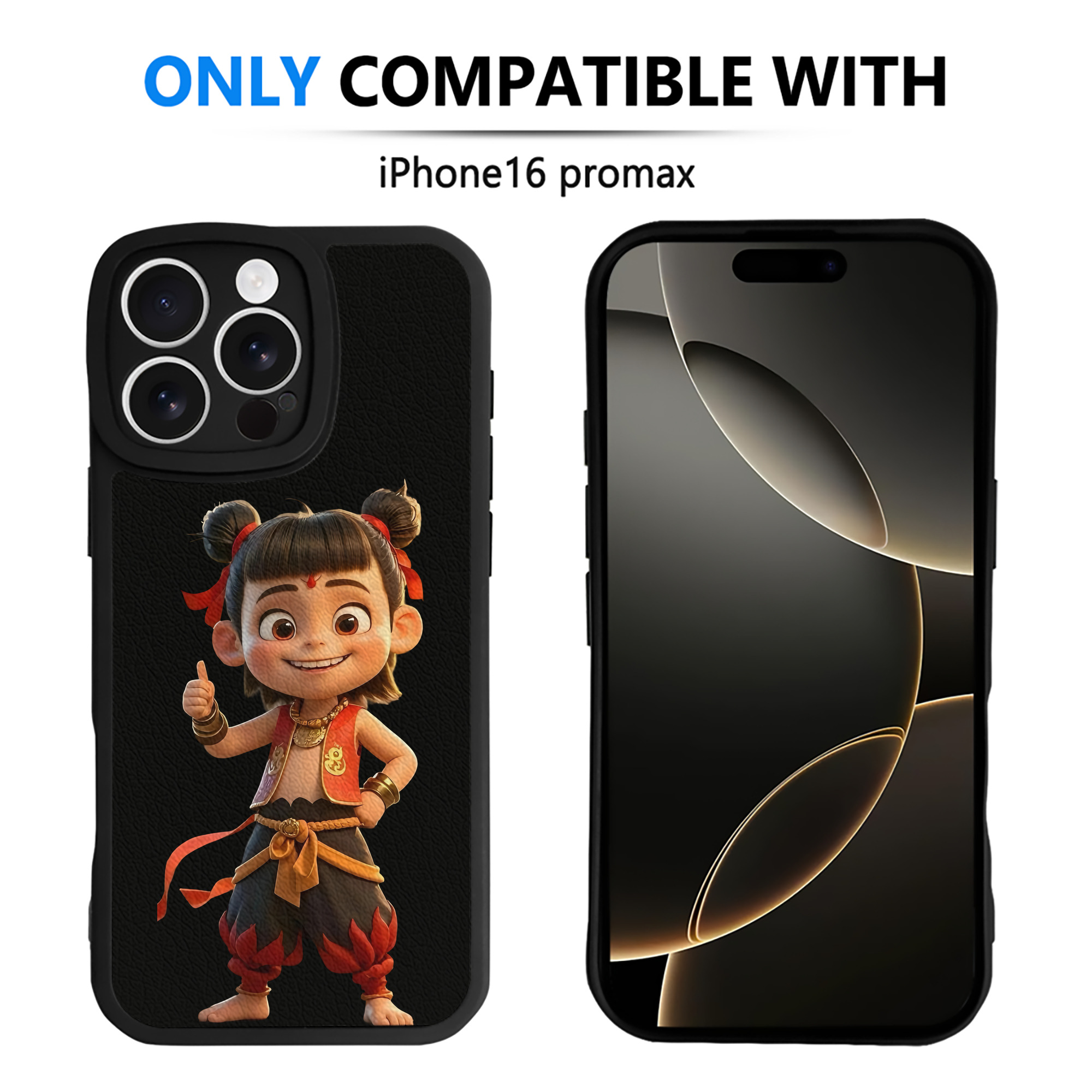 （画像用） Ne Zha 2 ナタ 魔童の大暴れ 【iPhone 16シリーズ対応】シリコンスマホケース（レザー調） 材質：シリコン